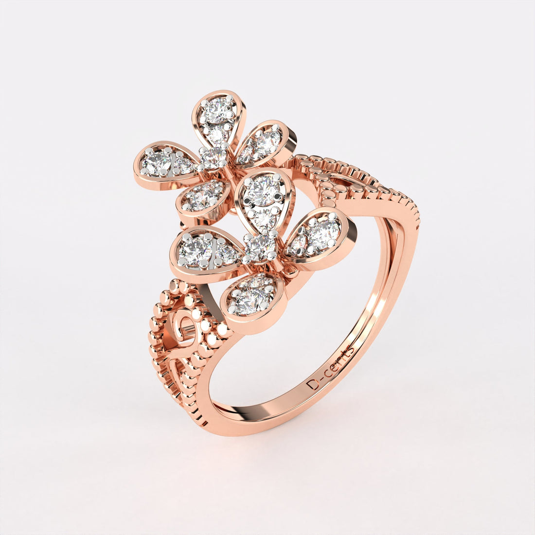 Twin Floret Diamond ring