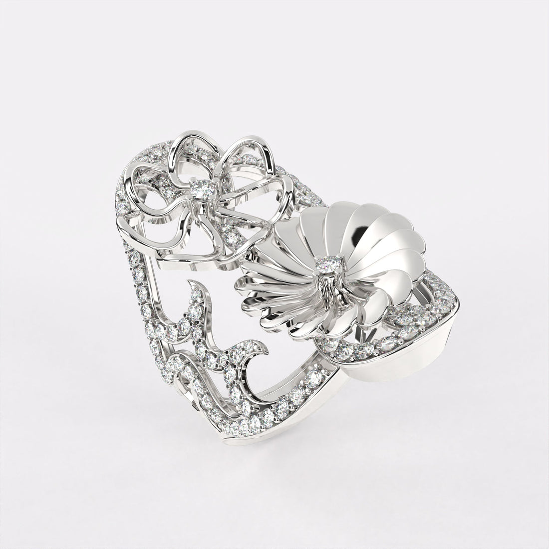 Party Floral Diamond Ring