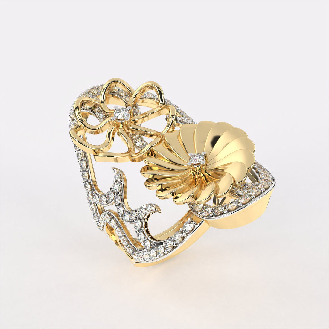 Party Floral Diamond Ring