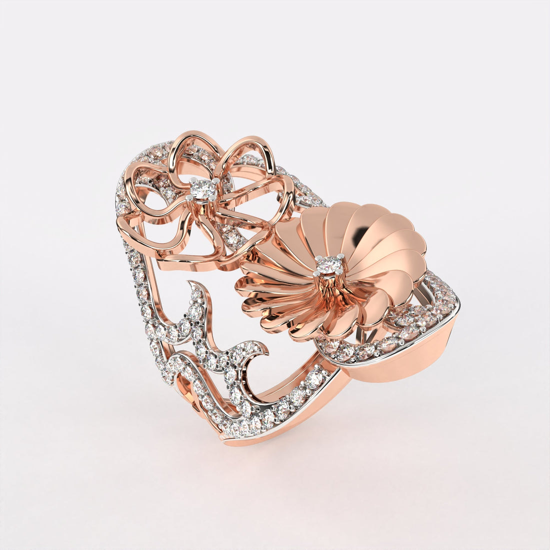 Party Floral Diamond Ring