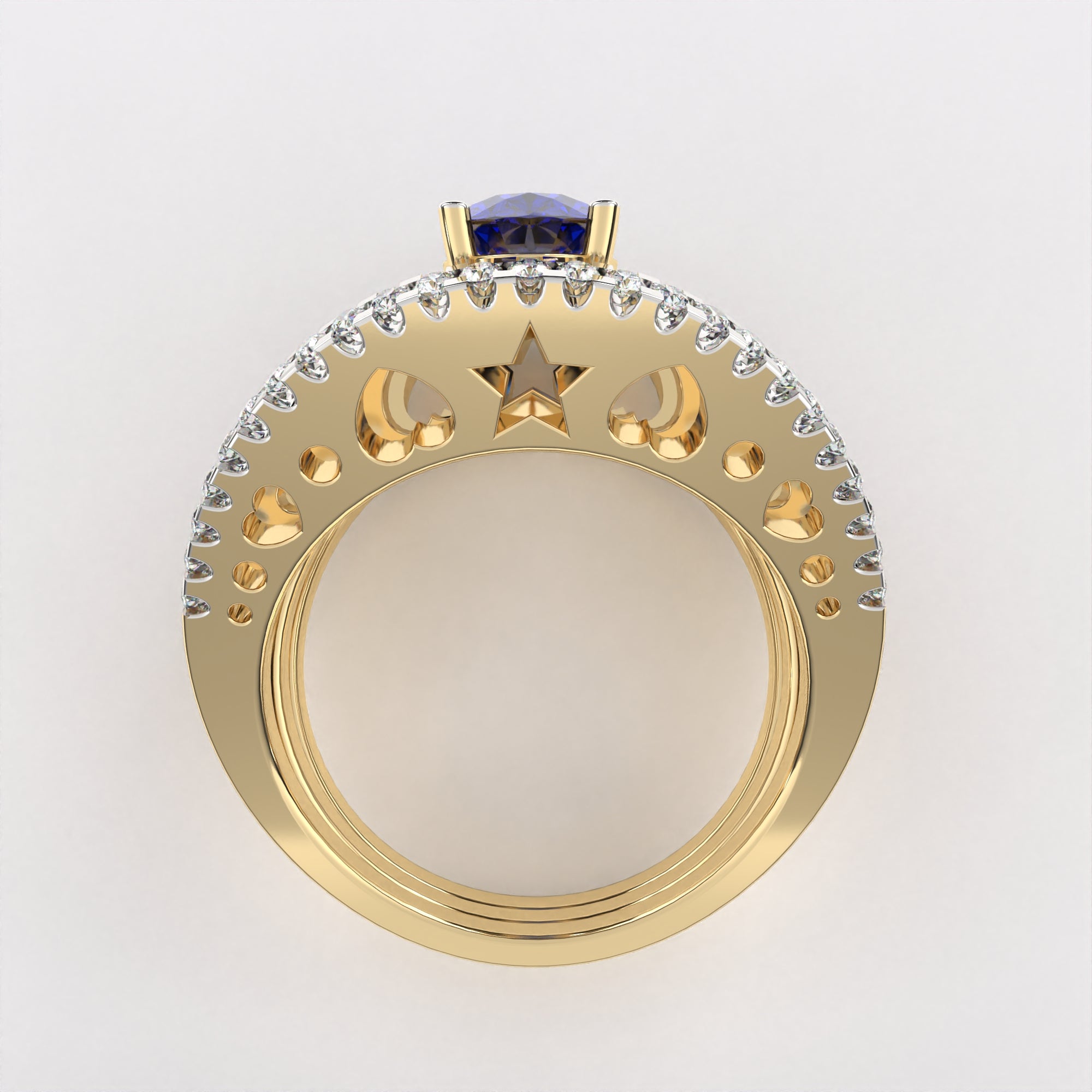 Twin Blue Diamond Ring