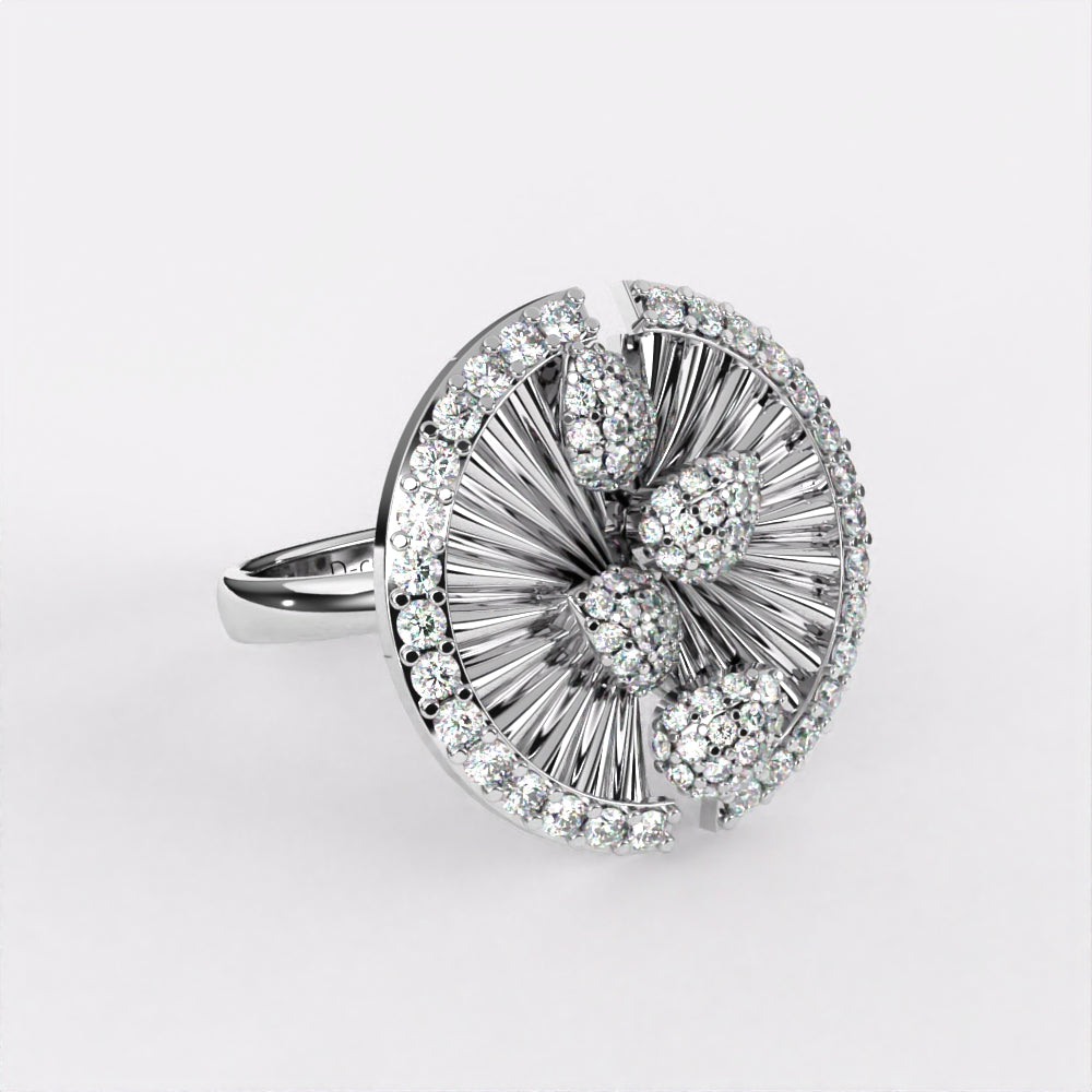 Entwined Diamond Ring in 925 Silver