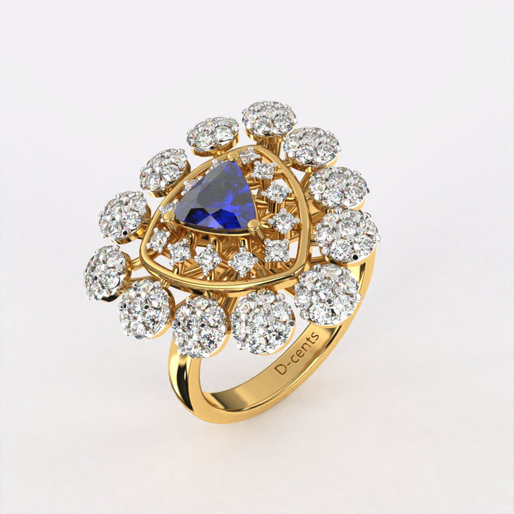 Gleaming Blue Diamond Ring