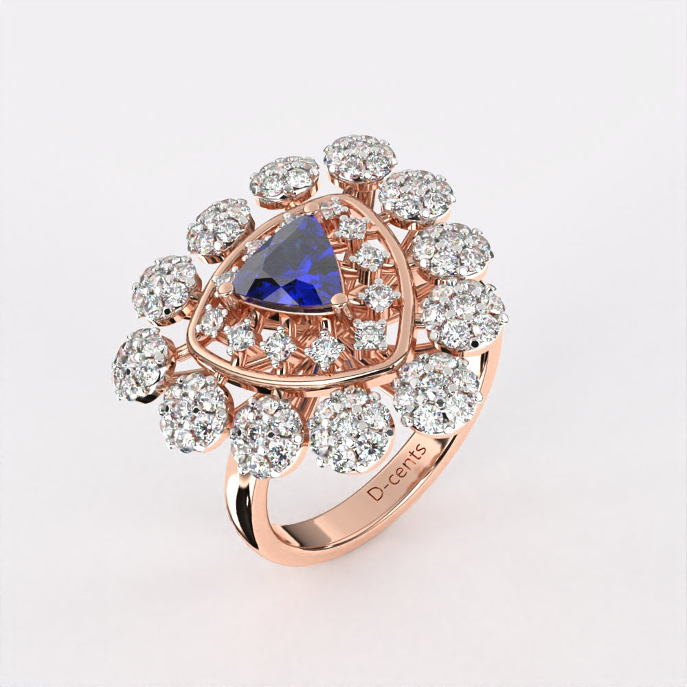 Gleaming Blue Diamond Ring
