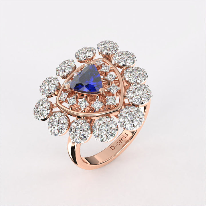 Gleaming Blue Diamond Ring