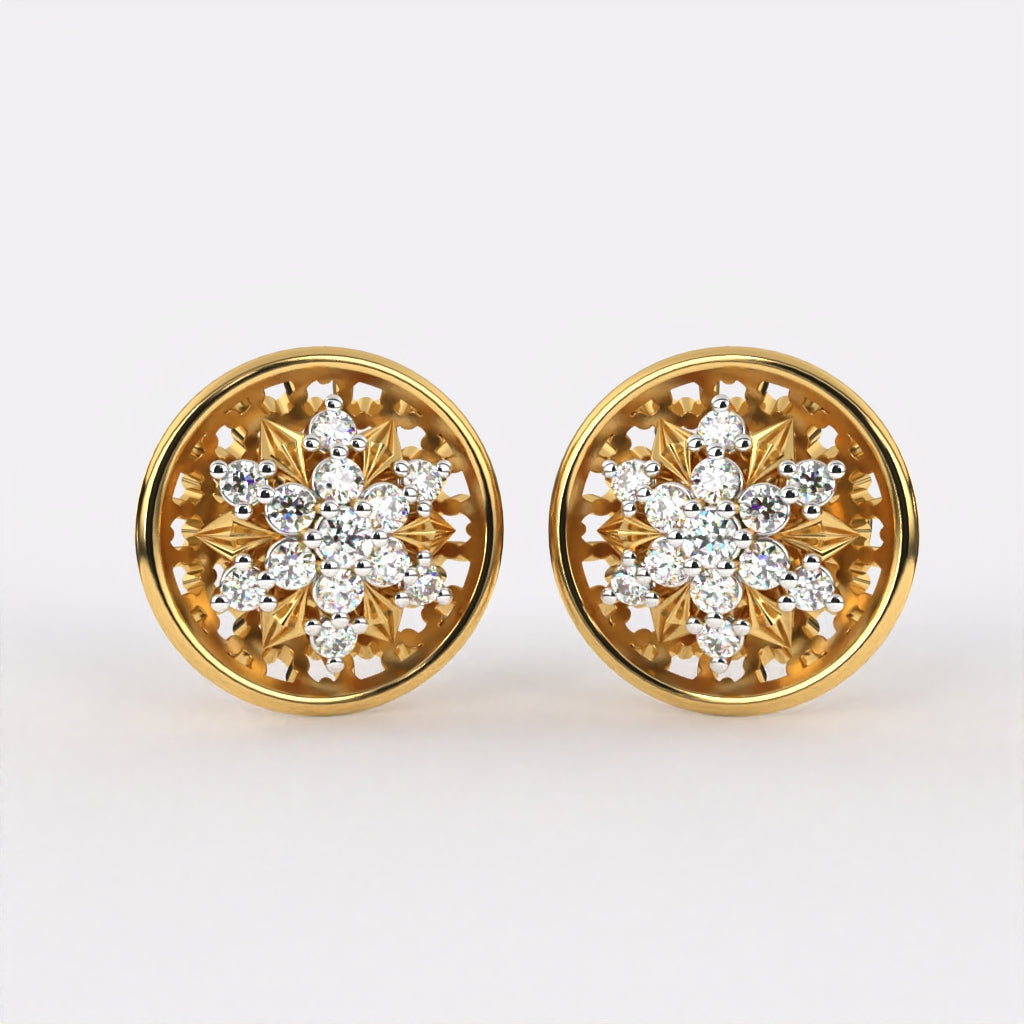 Vivid Circles Diamond Stud Earrings