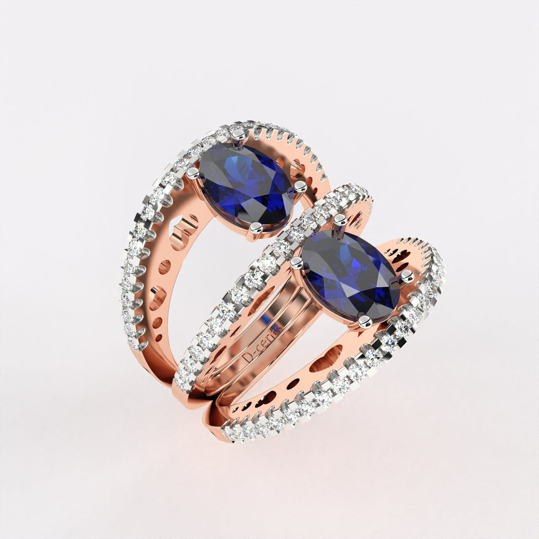 Twin Blue Diamond Ring