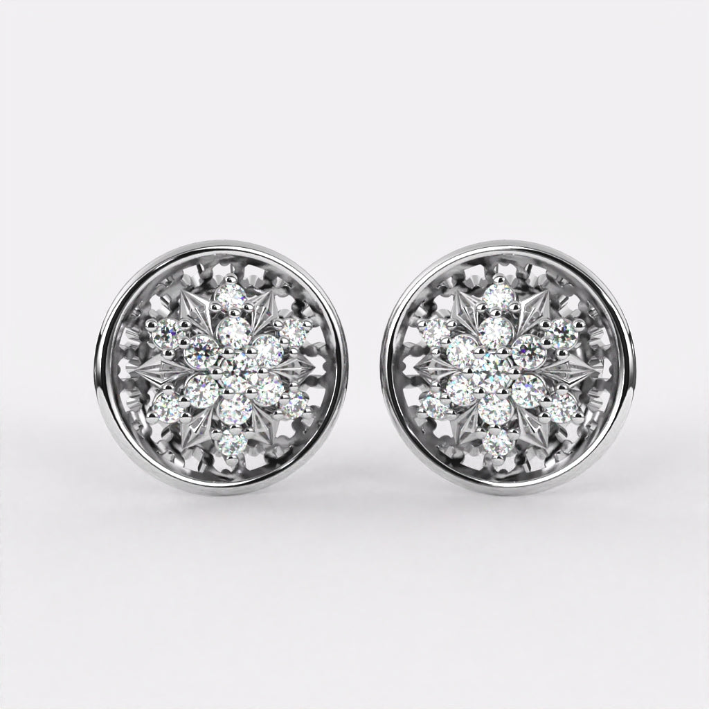 Vivid Circles Diamond Stud Earrings