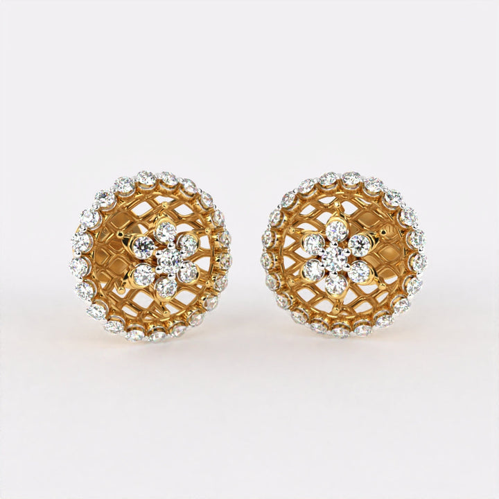 Ember Glow Diamond Stud Earrings