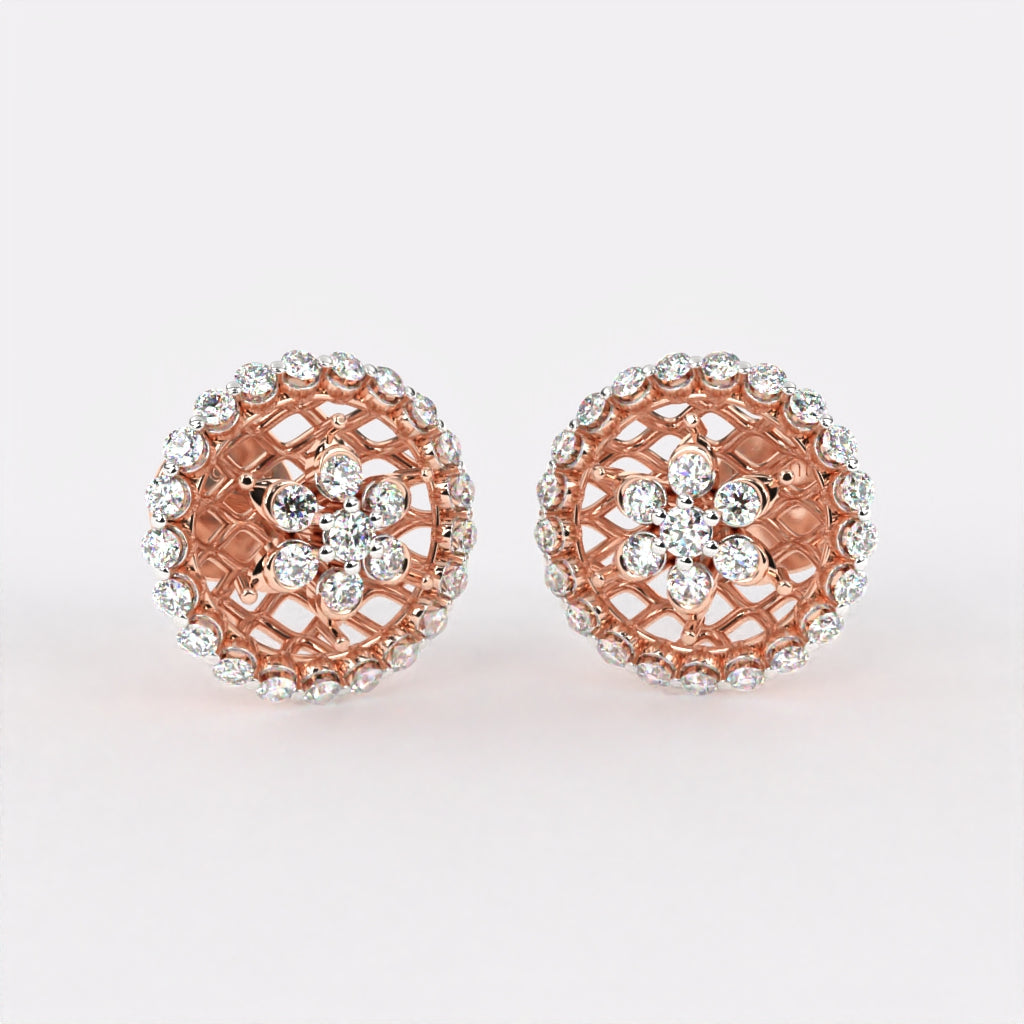 Ember Glow Diamond Stud Earrings