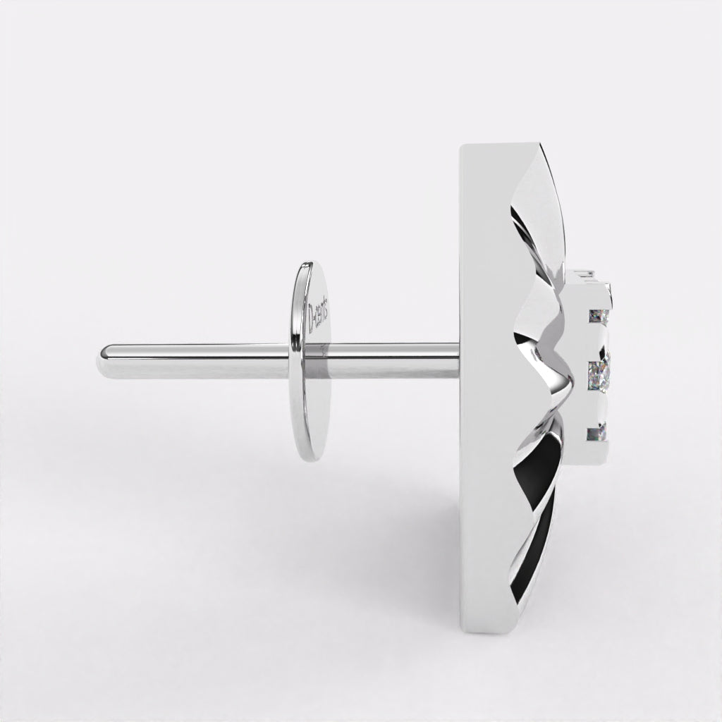 Geo Glow Diamond Stud Earrings In 925 Silver