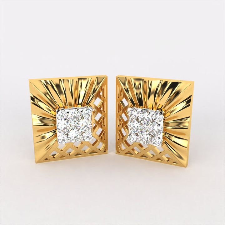 Geo Glow Diamond Stud Earrings