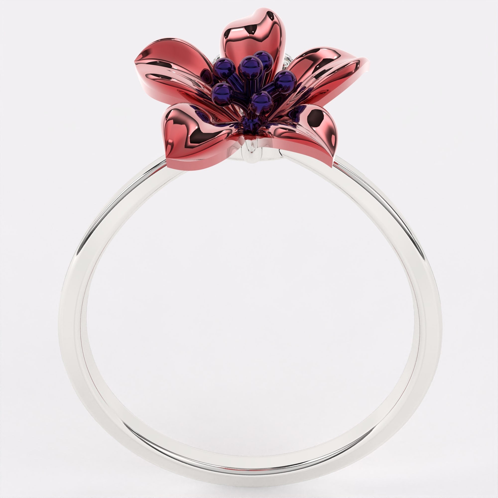 Blooming Elegance Diamond Ring in 925 Silver