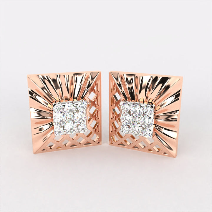 Geo Glow Diamond Stud Earrings