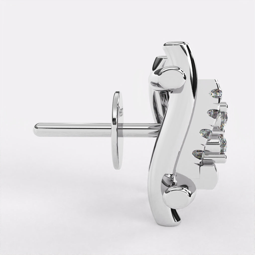 Ivory Dream Diamond Stud Earrings In 925 Silver