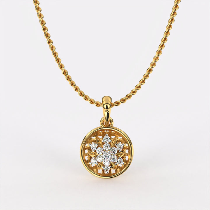 Circular floral Diamond Pendant