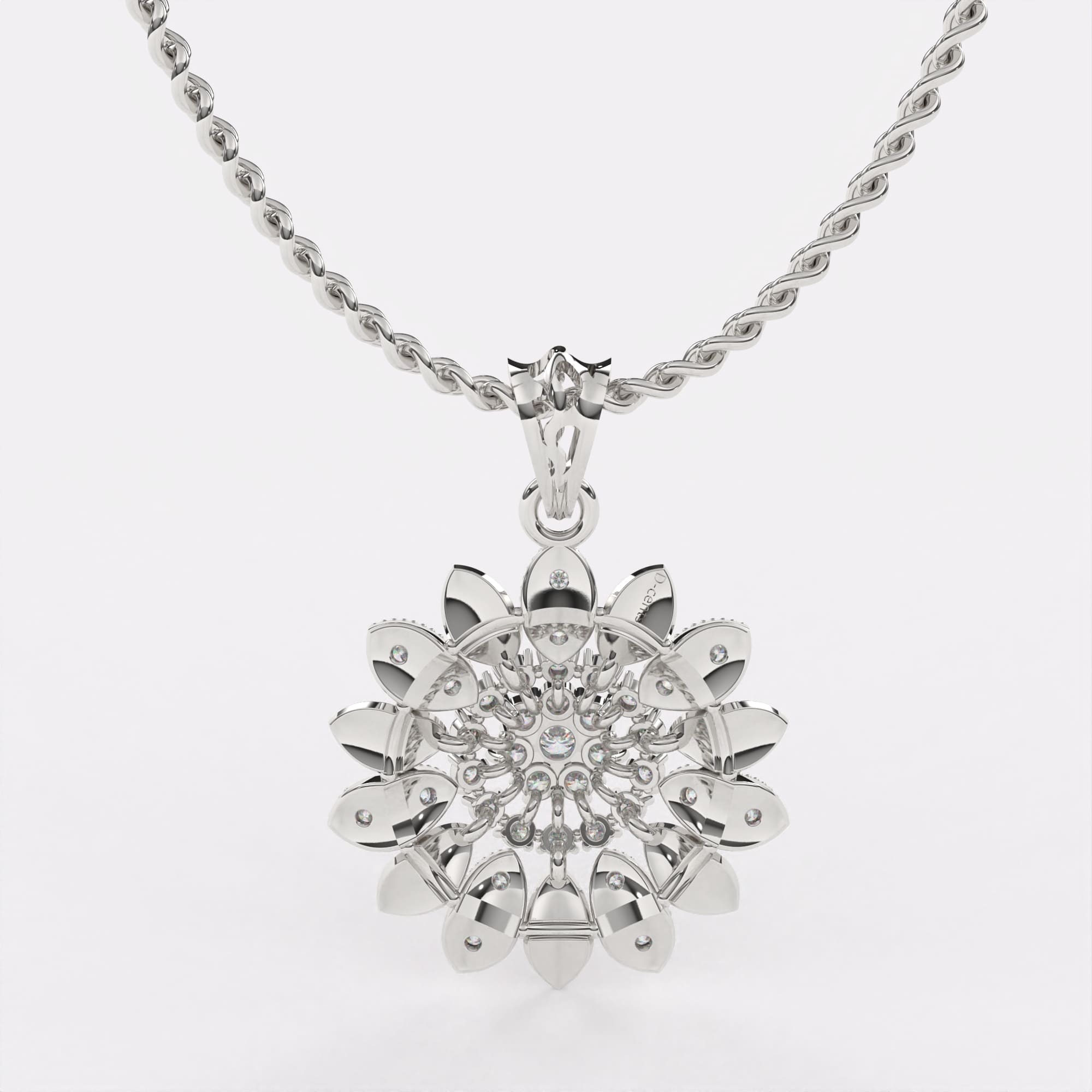 Divine Gleam Diamond pendant In 925 Silver