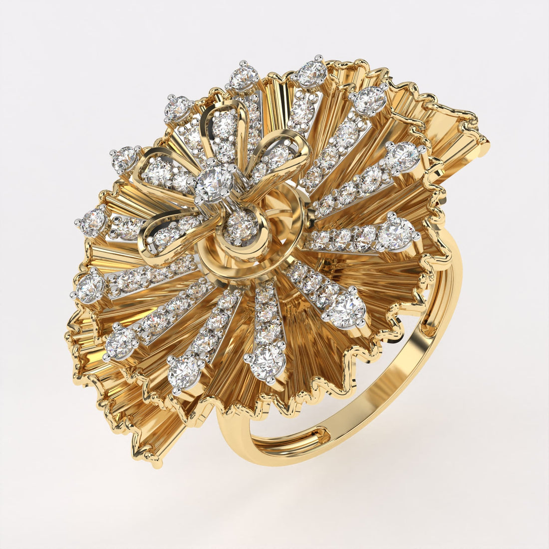 18k Brooch in Gold Diamond Ring