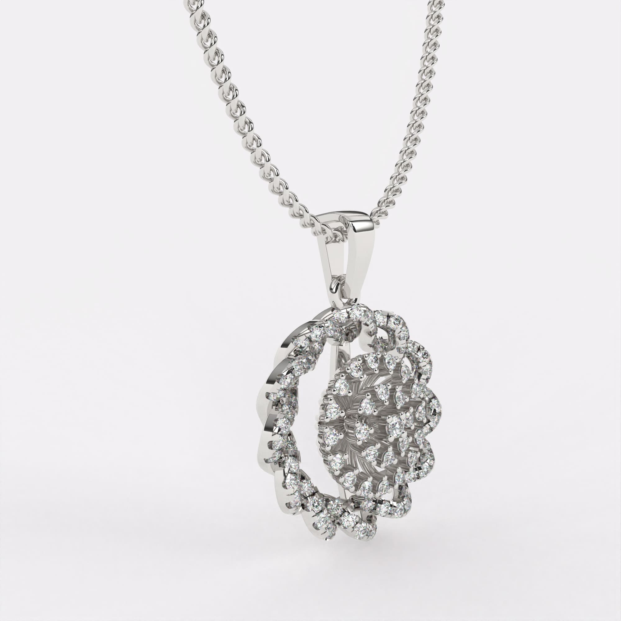 Prism Glow Diamond Pendant In 925 Silver