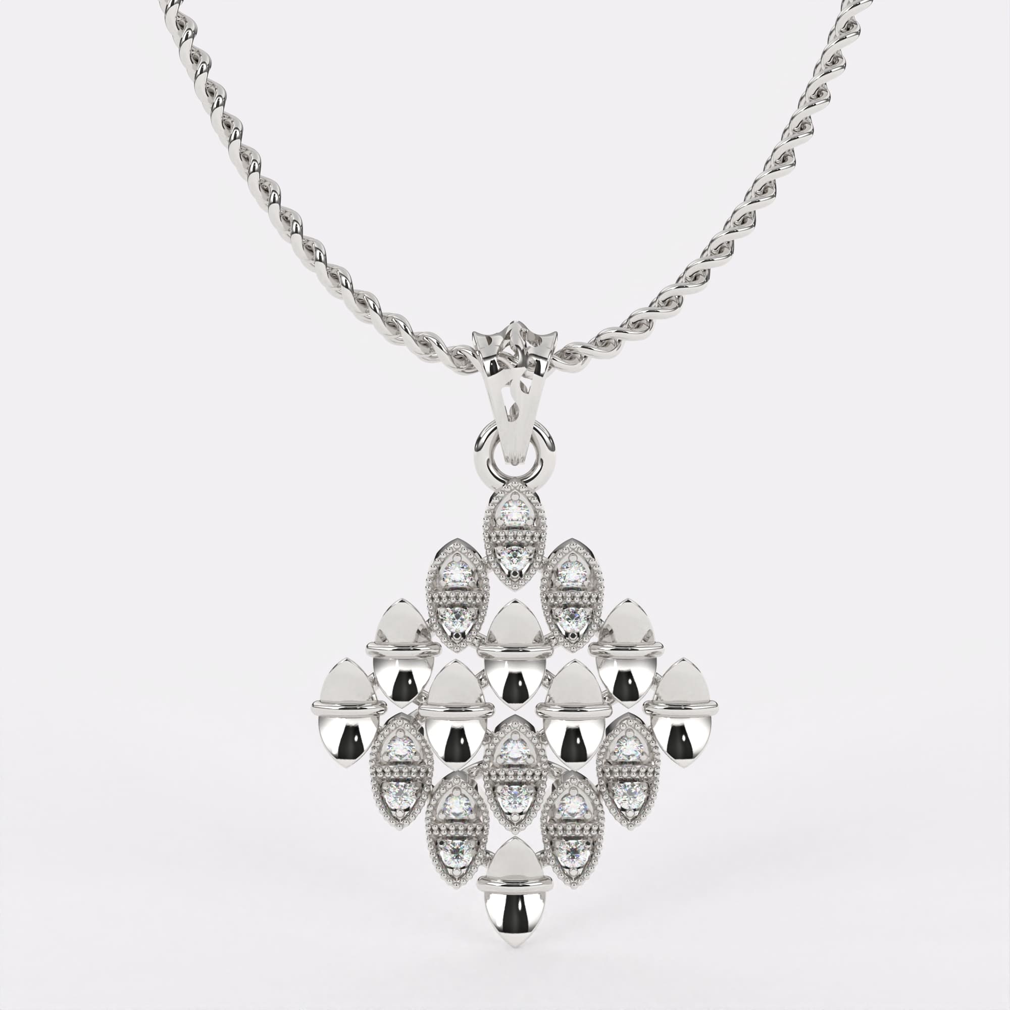 Prism Glowing Diamond Pendant In 925 Silver