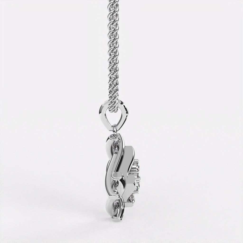 Daisy Diamond Pendant In 925 Silver