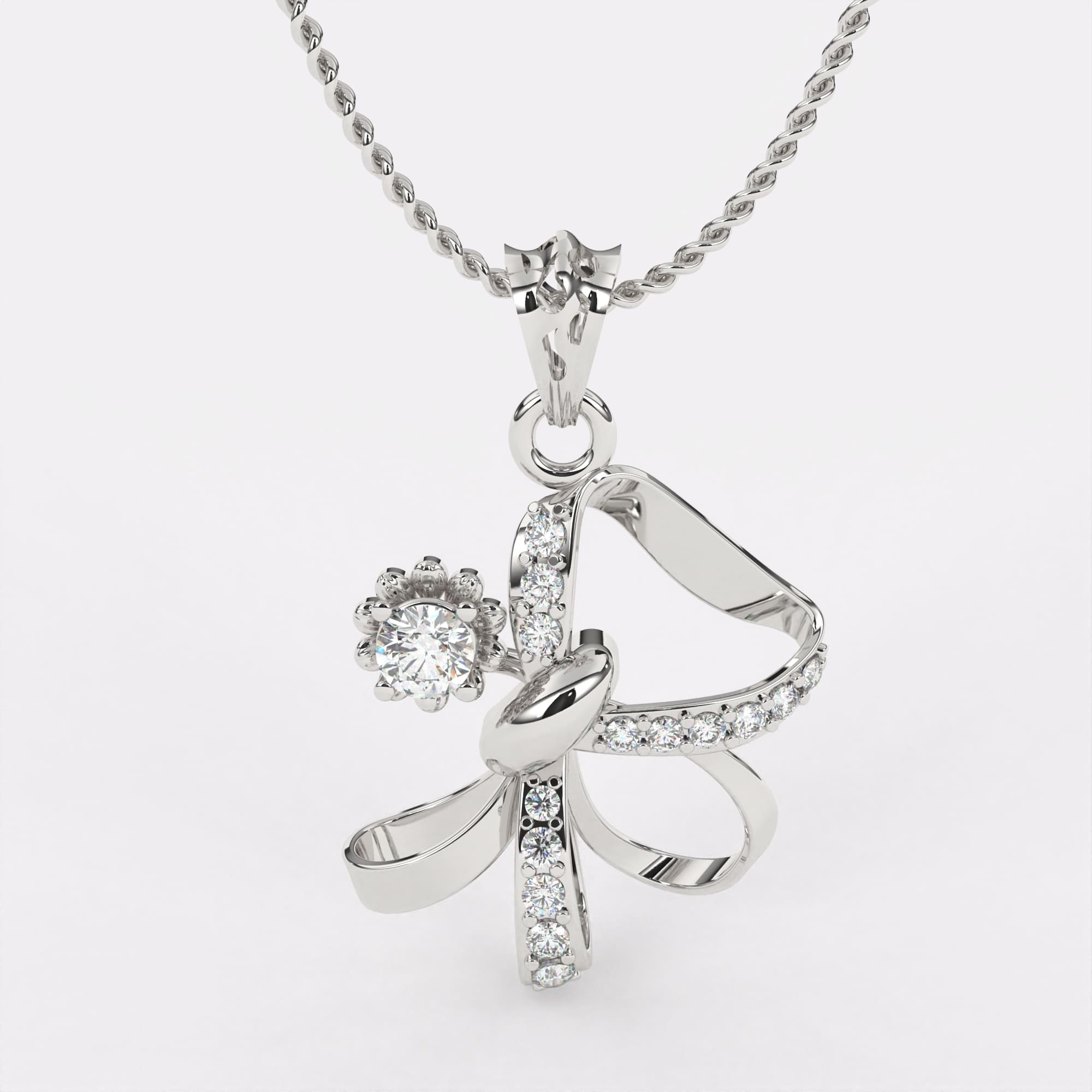 Luxe Solitaire Diamond Pendant In 925 Silver