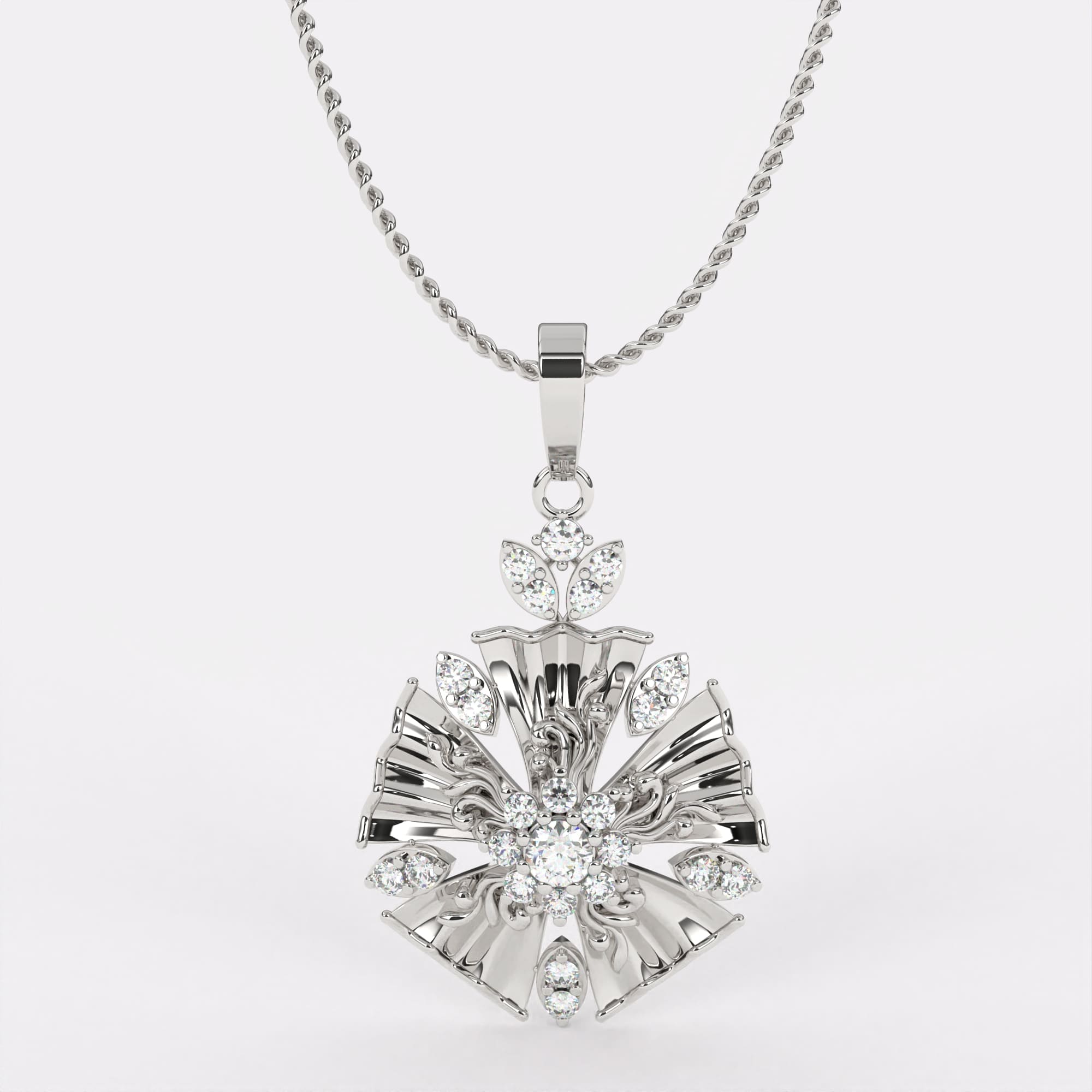 Ethereal Mist Diamond Pendant In 925 Silver