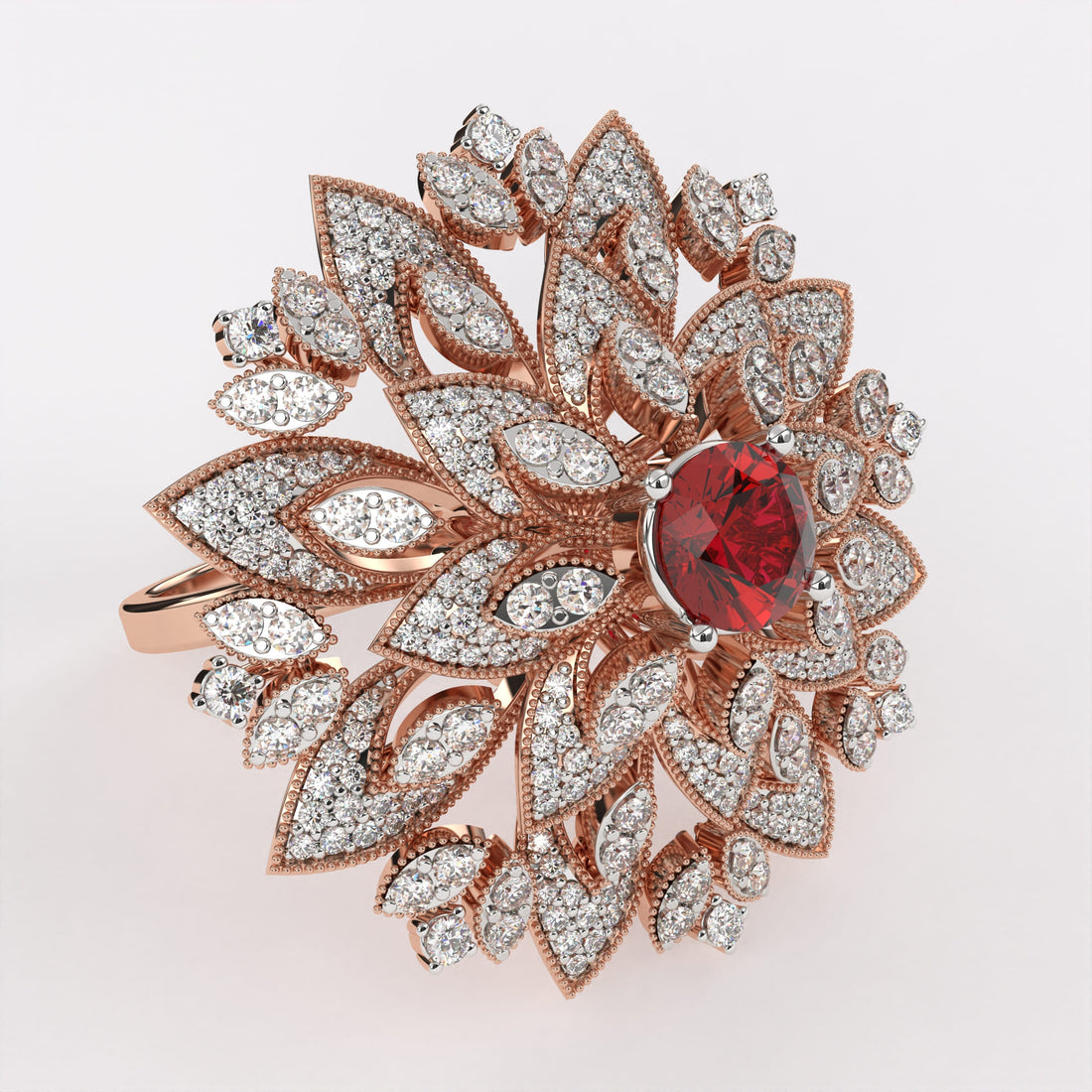 Ruby Blossom Diamond Ring