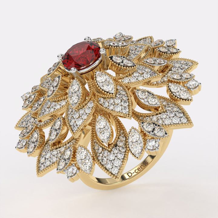 Ruby Blossom Diamond Ring