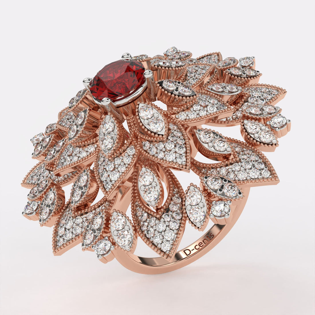 Ruby Blossom Diamond Ring