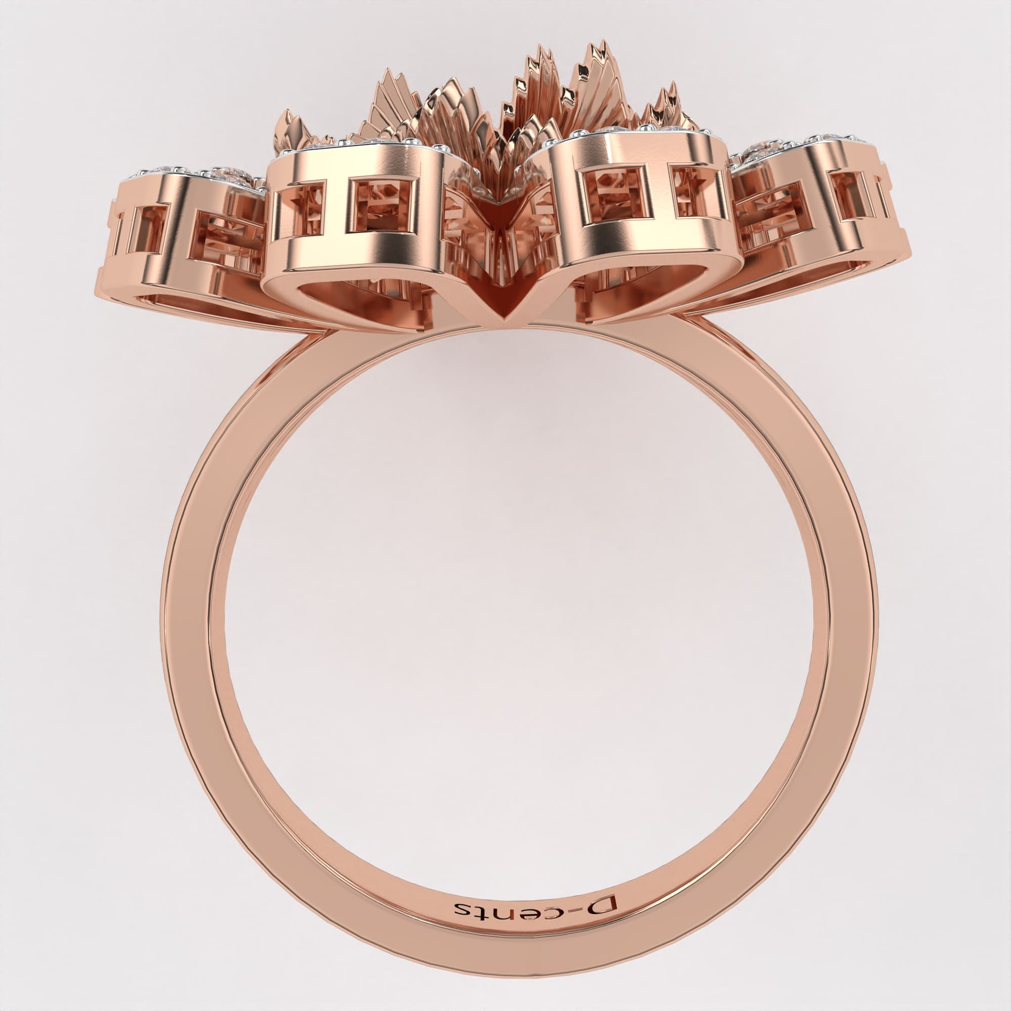 Open Petal diamond ring