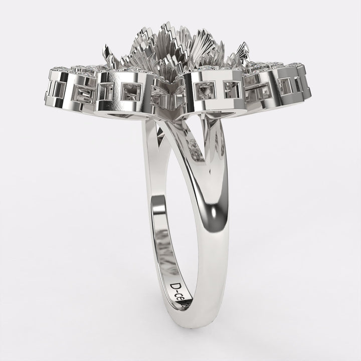 Open Petal diamond ring