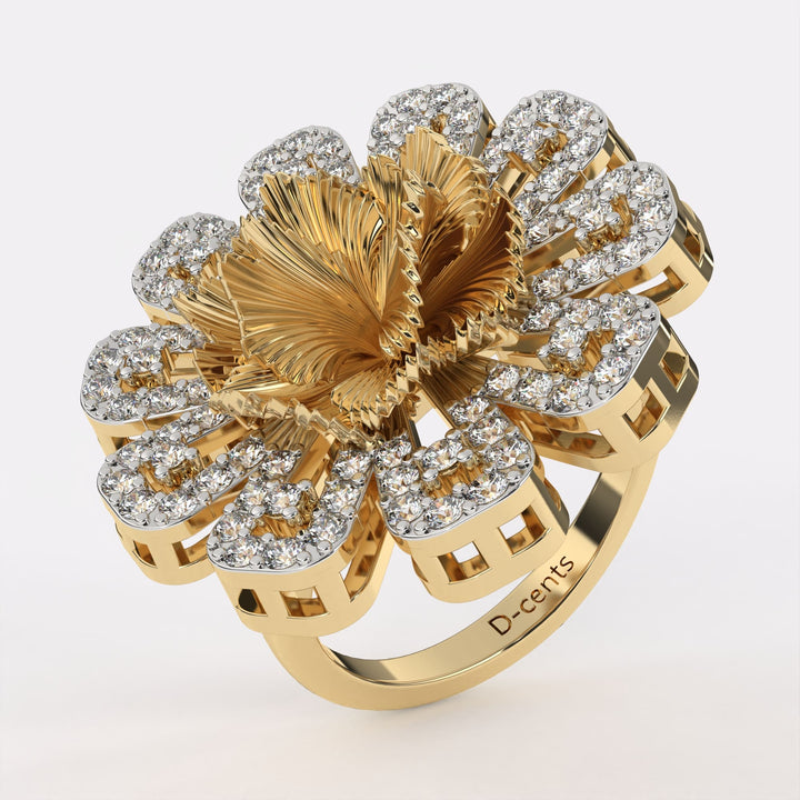 Open Petal diamond ring