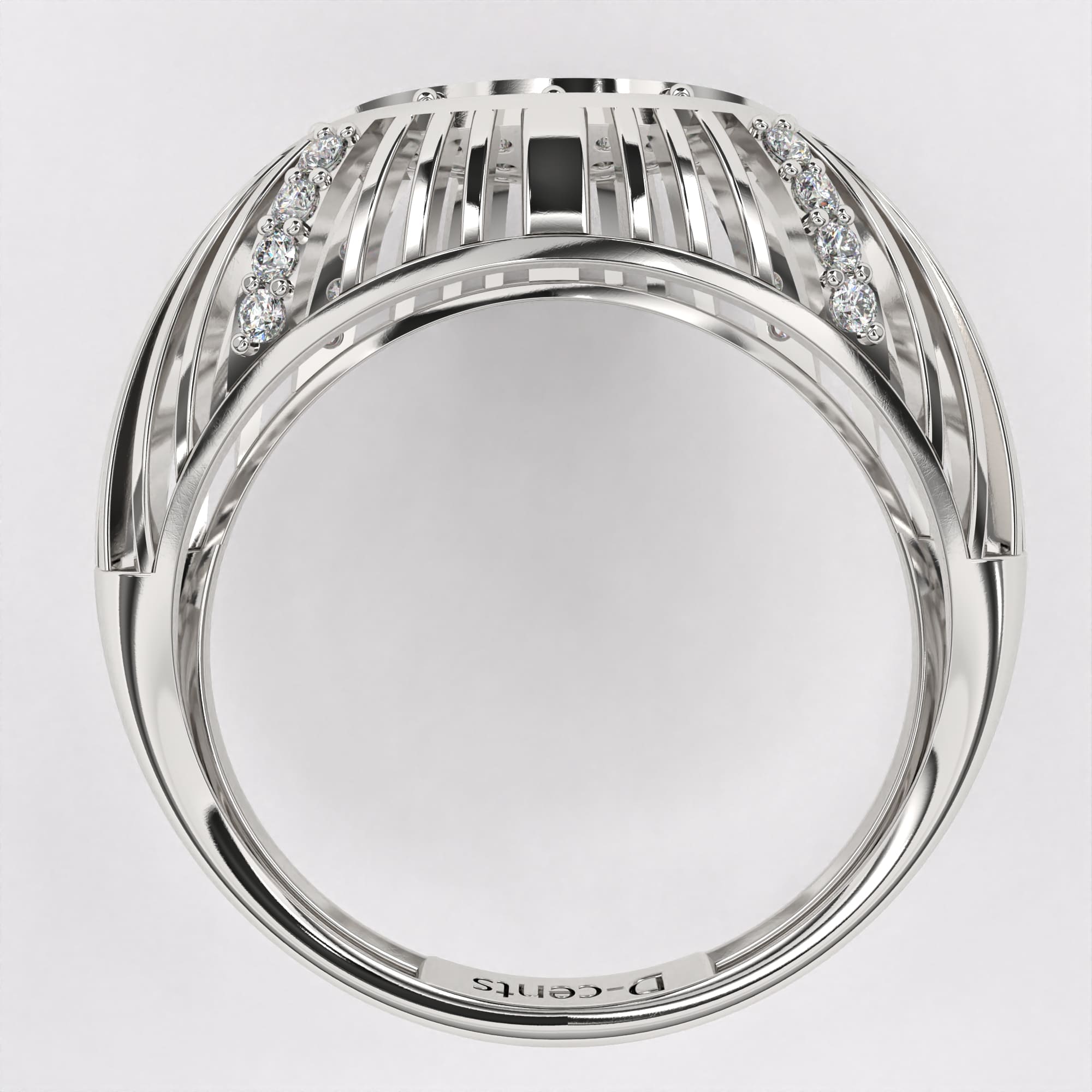 Layering Design Diamond Ring in 925 Silver