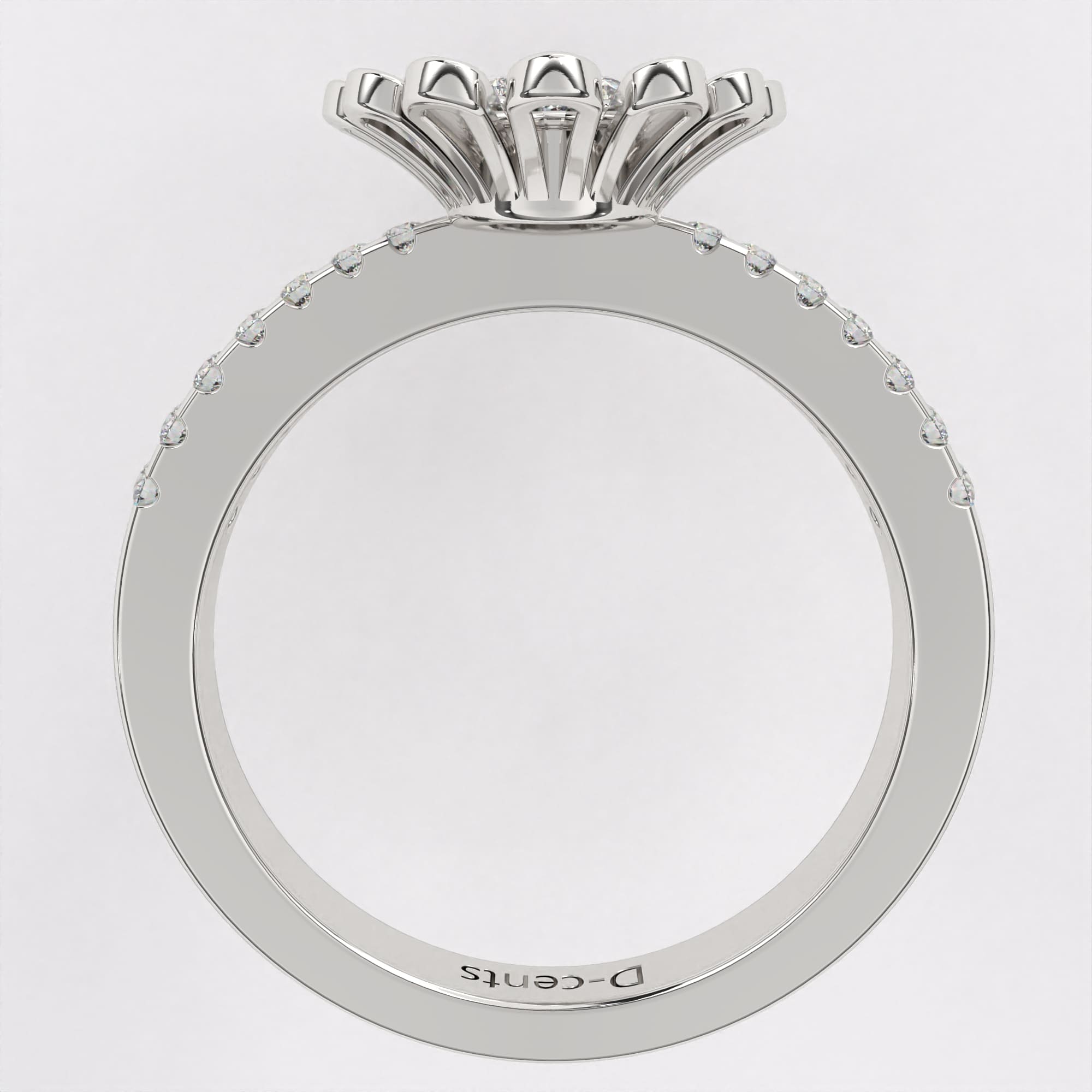 Gold Sunflower Diamond Ring in 925 Silver