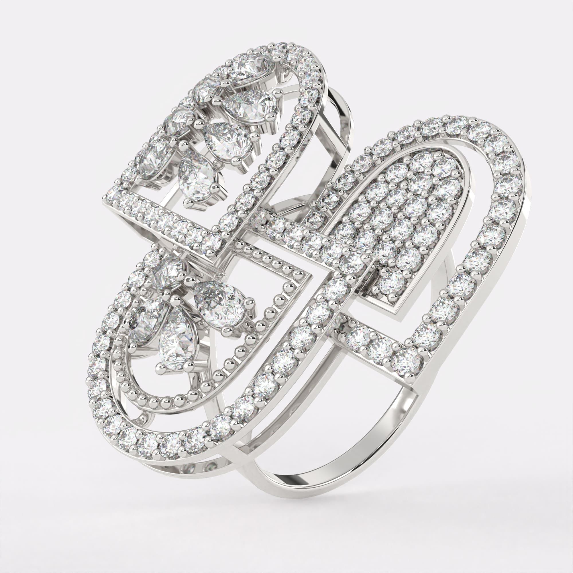 Trilogy Diamond ring in 925 Silver