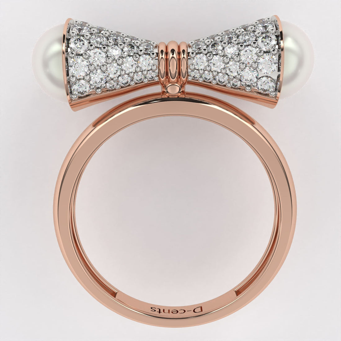 Twin pearl diamond ring