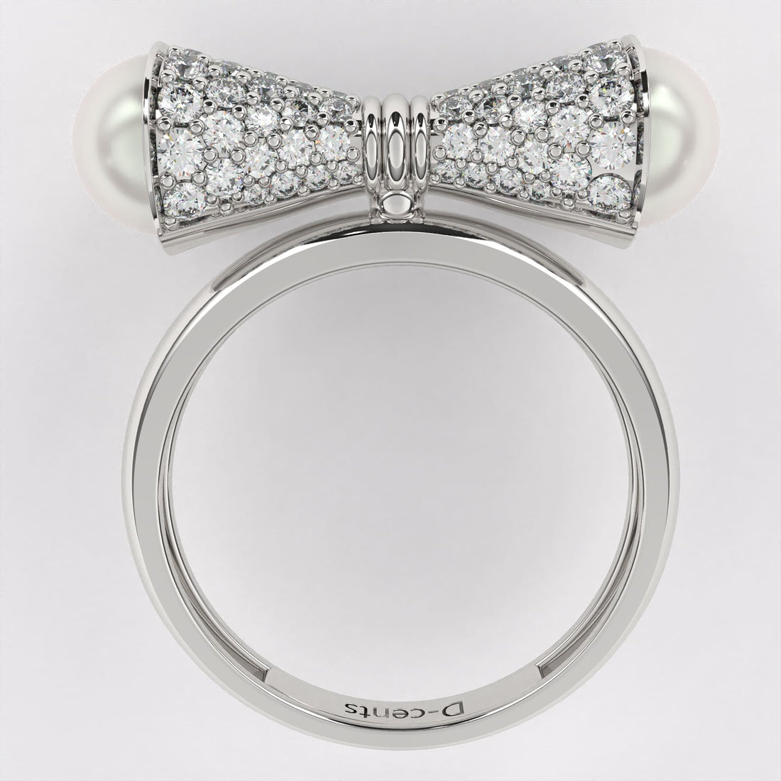 Twin pearl diamond ring