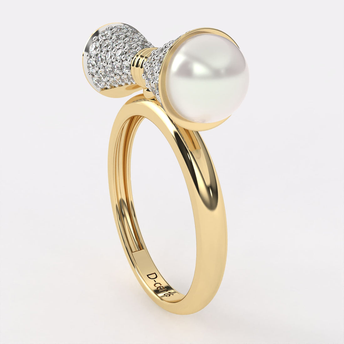 Twin pearl diamond ring