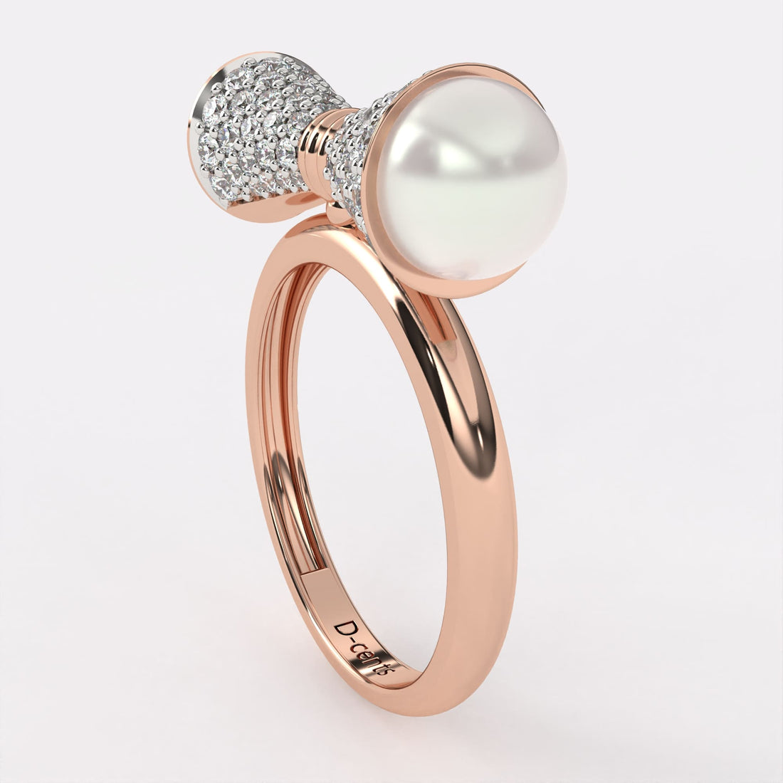 Twin pearl diamond ring