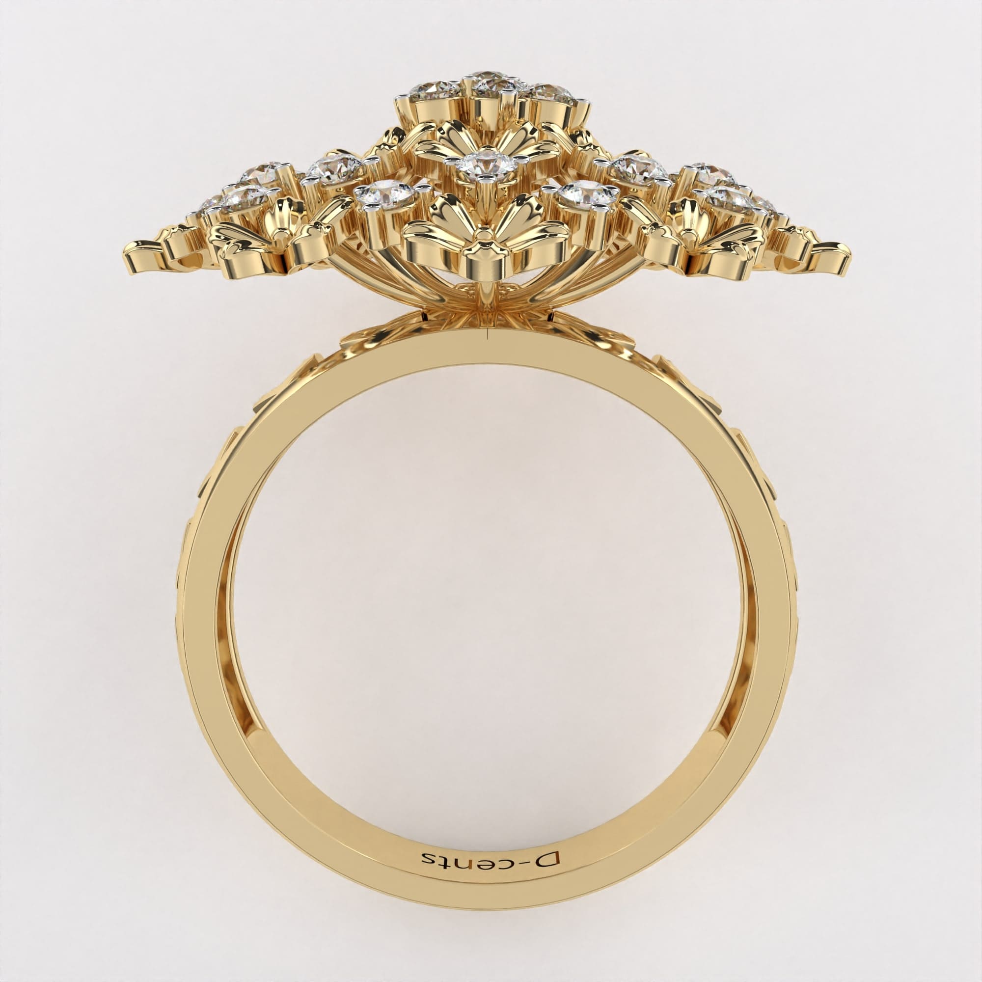 Gold Alloy Beads Diamond Ring