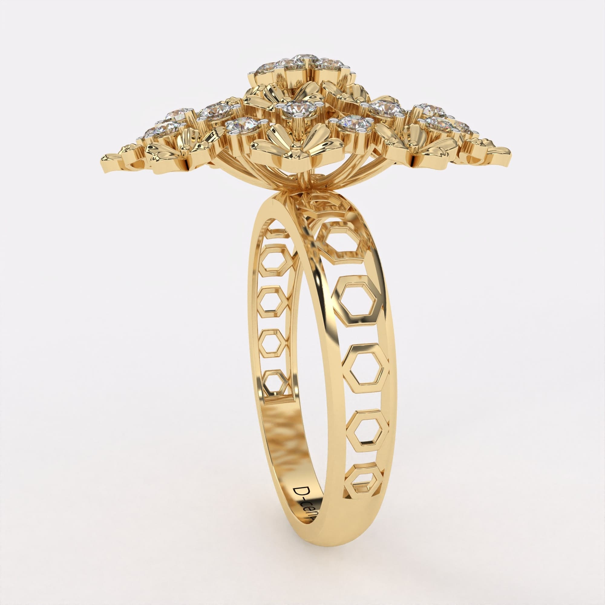 Gold Alloy Beads Diamond Ring