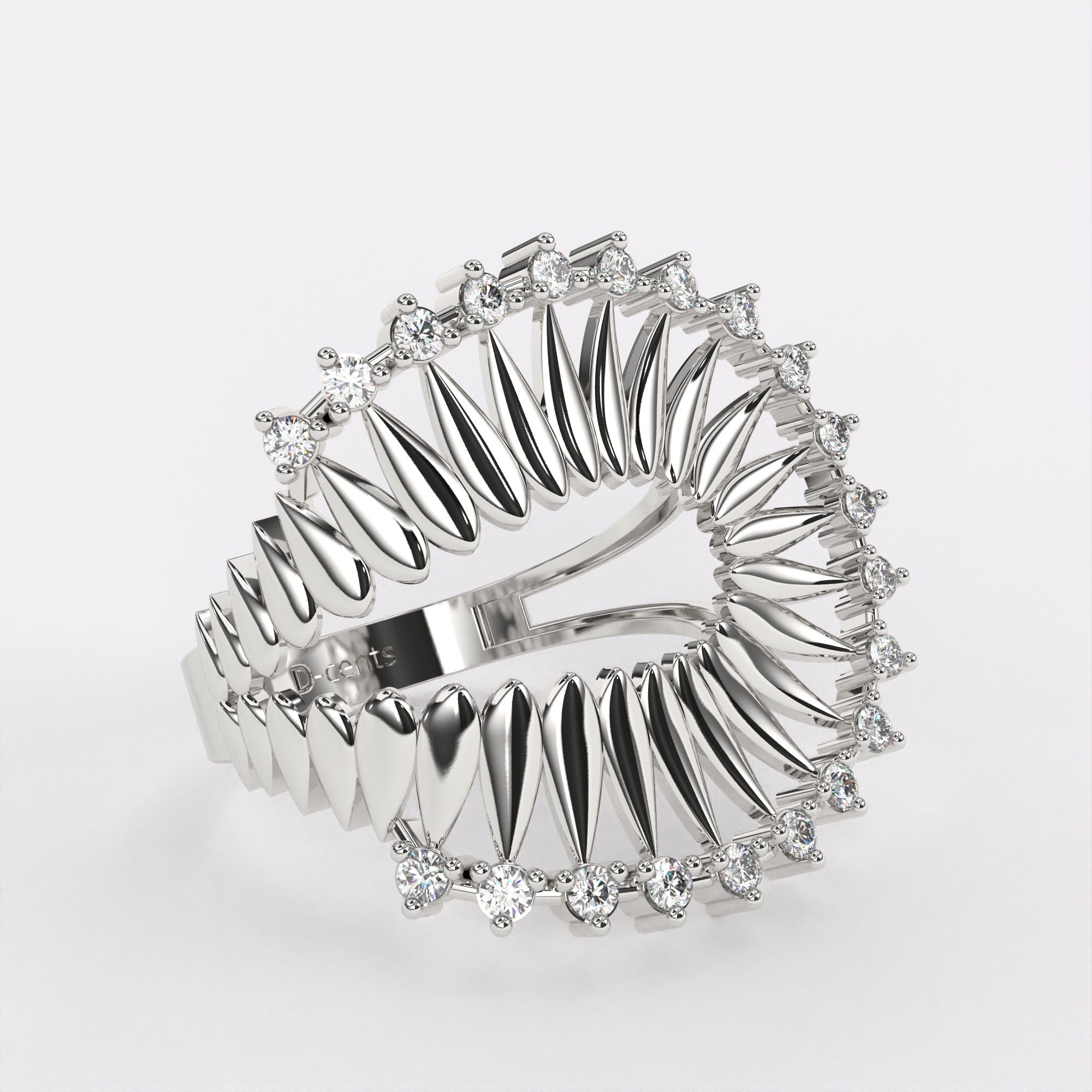Nesty Diamond ring in 925 Silver