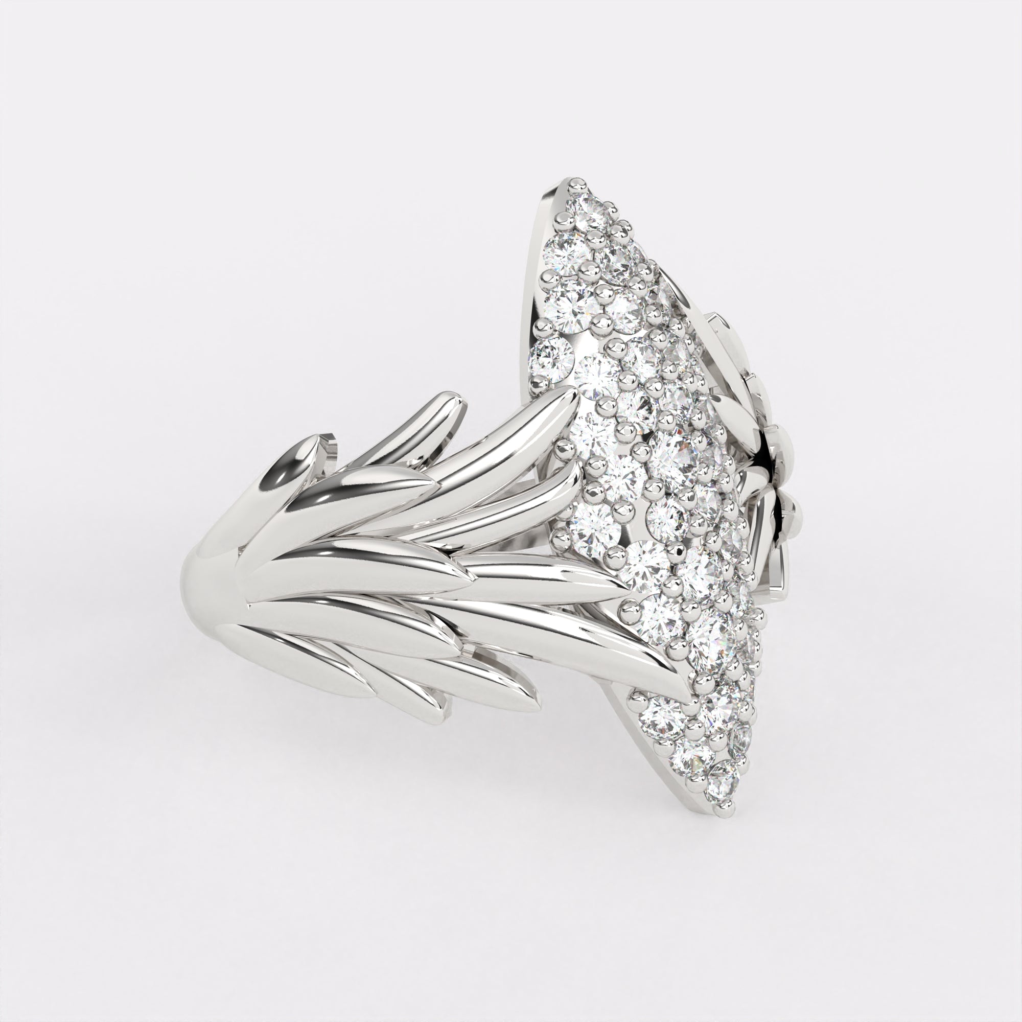 Shooting Marquise Diamond Ring in 925 Silver
