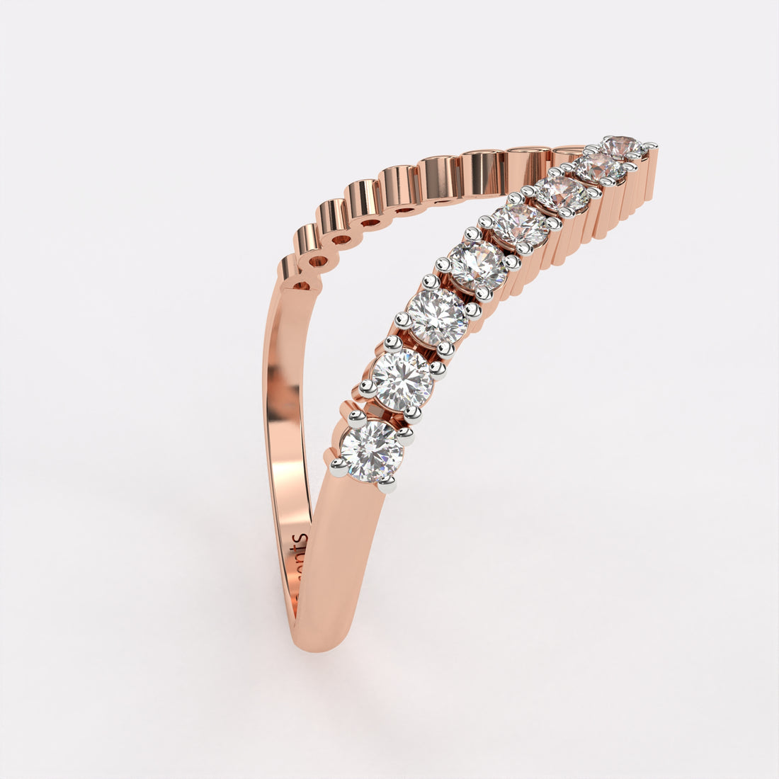 V shaped diamond ring