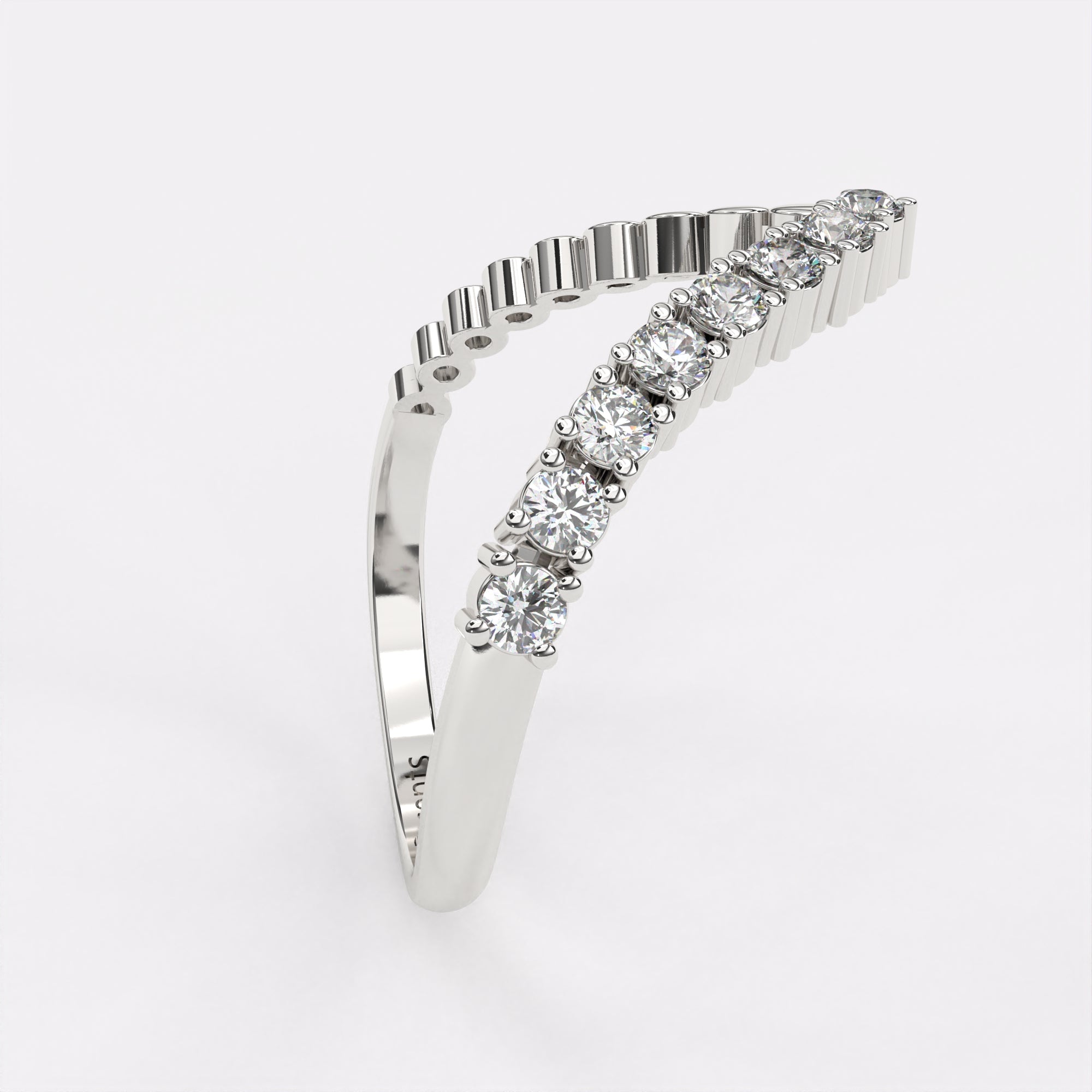 V shaped diamond ring