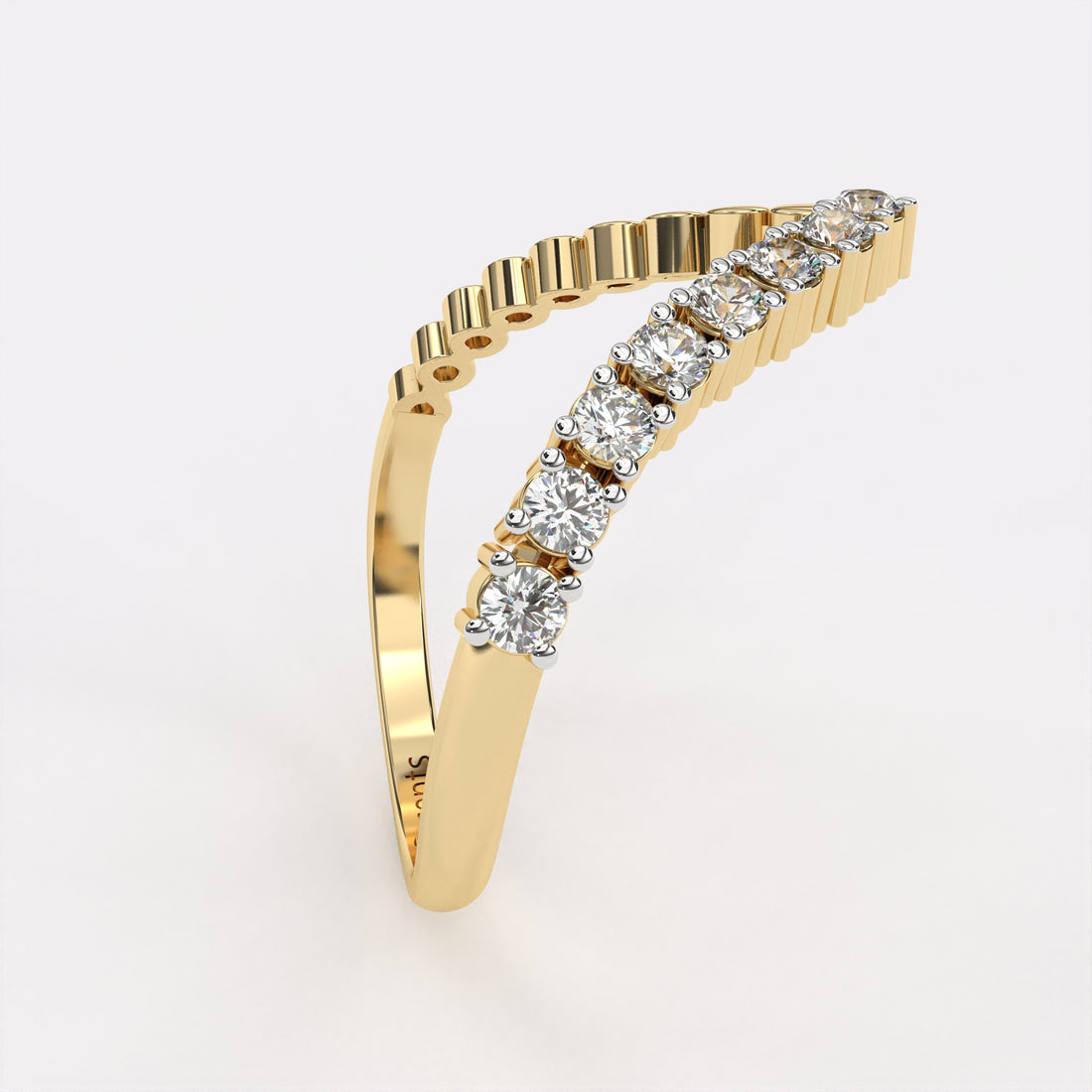 V shaped diamond ring