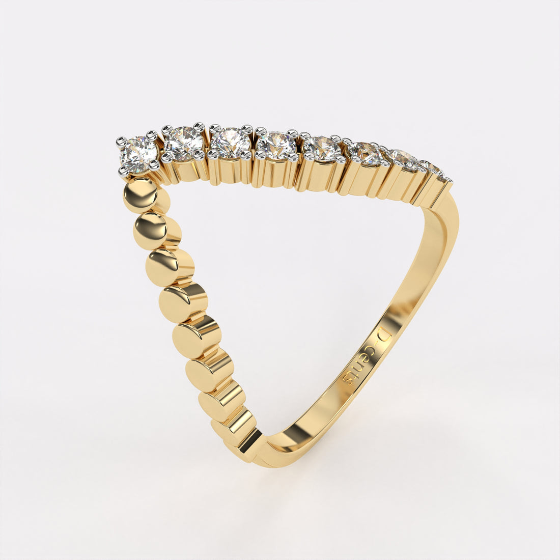 V shaped diamond ring