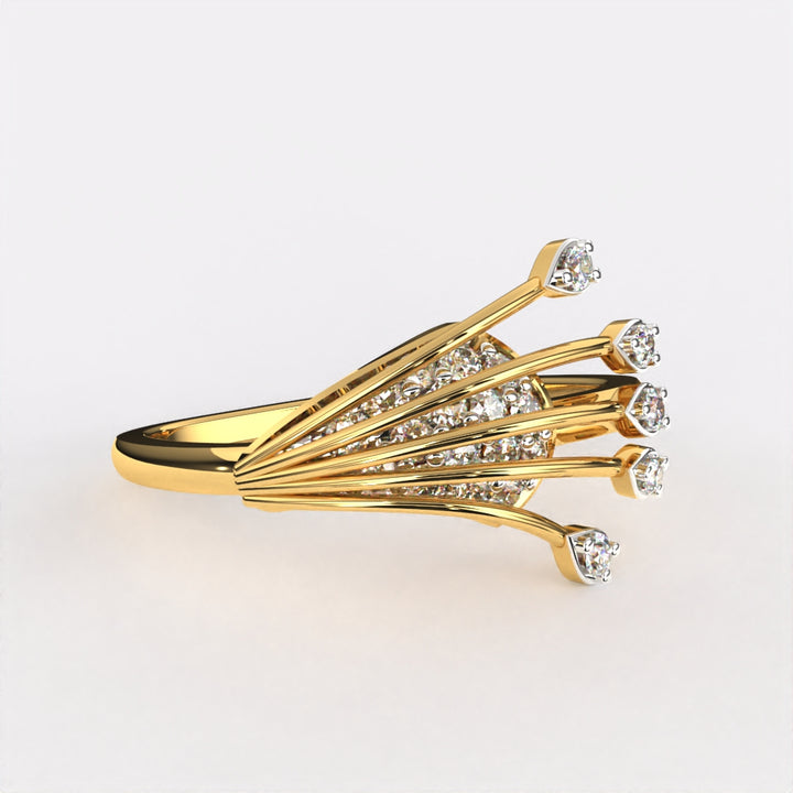 Whirling Lines Diamond Ring