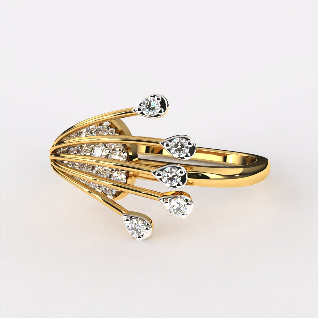 Whirling Lines Diamond Ring